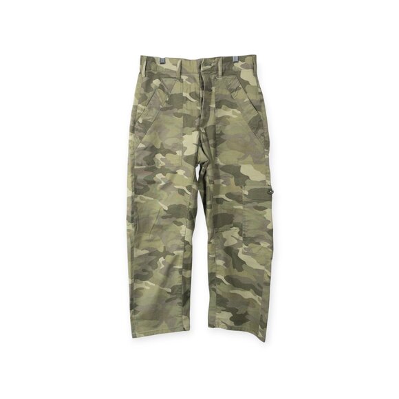 Anthropologie Pilcro Camo Barrel Millie Barrel Leg SZ 27 Button Fly Boho Utility - Picture 1 of 14